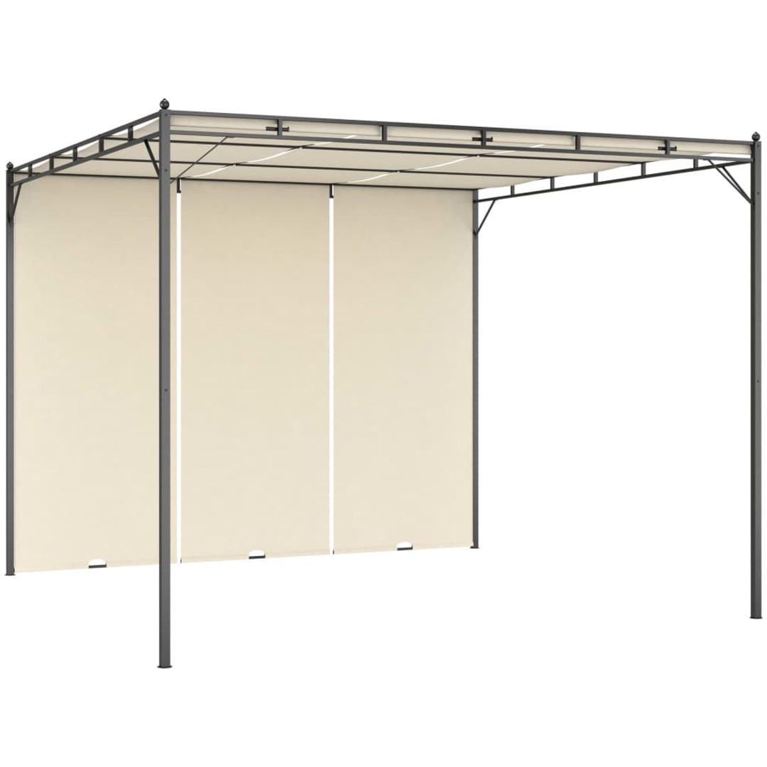 Trädgårdspaviljong med draperier gräddvit vidaXL 3 x 3 x 2.25 m