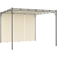Trädgårdspaviljong med draperier gräddvit vidaXL