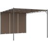 Trädgårdspaviljong med draperier taupe vidaXL 4 x 3 x 2.25 m – miniatyr 2