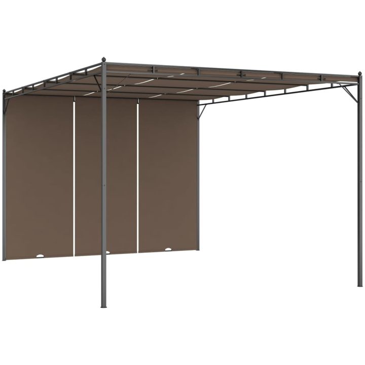 Trädgårdspaviljong med draperier taupe vidaXL 4 x 3 x 2.25 m – bild 2