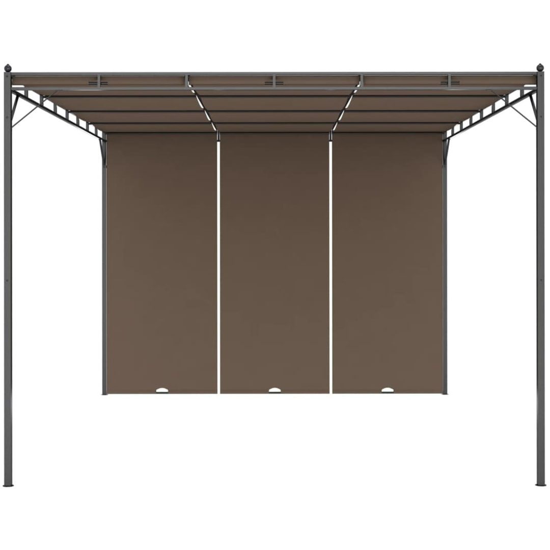 Trädgårdspaviljong med draperier taupe vidaXL 4 x 3 x 2.25 m – bild 3