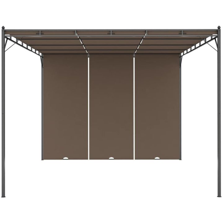 Trädgårdspaviljong med draperier taupe vidaXL 4 x 3 x 2.25 m – bild 3