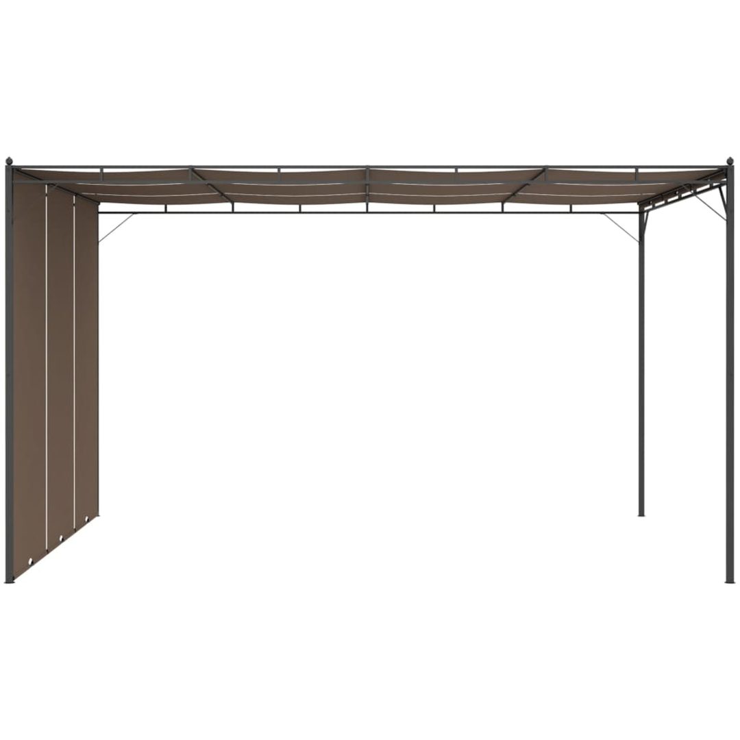 Trädgårdspaviljong med draperier taupe vidaXL 4 x 3 x 2.25 m – bild 4