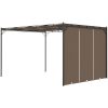 Trädgårdspaviljong med draperier taupe vidaXL 4 x 3 x 2.25 m – miniatyr 5