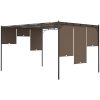 Trädgårdspaviljong med draperier taupe vidaXL 4 x 3 x 2.25 m – miniatyr 7