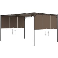 Trädgårdspaviljong med draperier taupe vidaXL