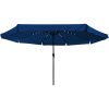 Trädgårdspaviljong med LED-lampor ø395x245 cm Azurblå vidaXL Large – miniatyr 3