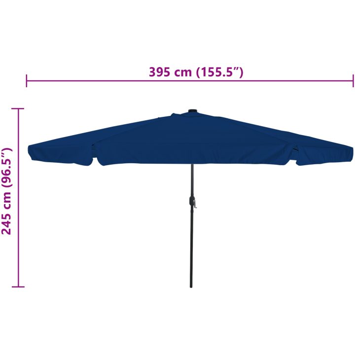 Trädgårdspaviljong med LED-lampor ø395x245 cm Azurblå vidaXL Large – bild 8