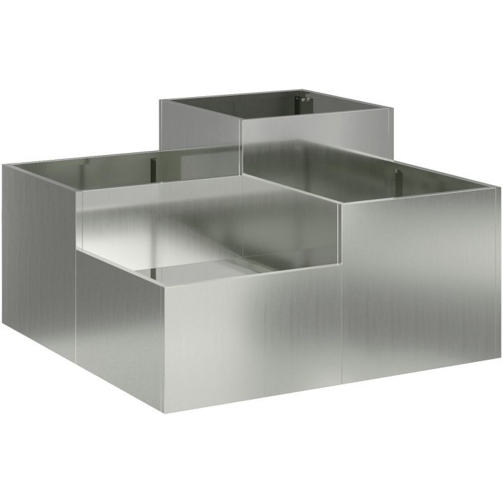 Trädgårdsplanta Galvaniserat Stål vidaXL 80 x 80 x 48 cm – bild 2