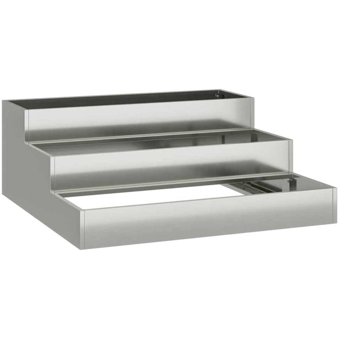 Trädgårdsplanter 3-nivå Galvaniserat Stål vidaXL 90 x 90 x 35 cm – bild 2