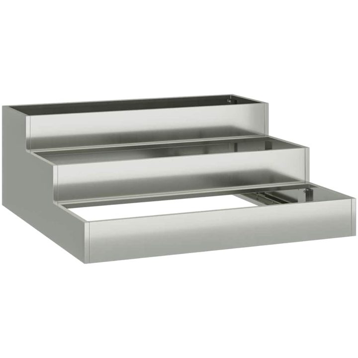 Trädgårdsplanter 3-nivå Galvaniserat Stål vidaXL 90 x 90 x 35 cm – bild 2