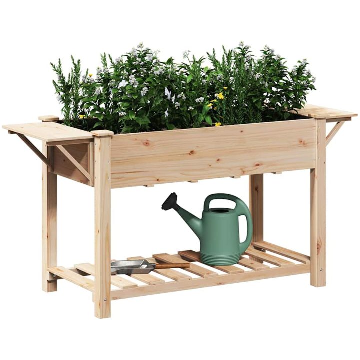 Trädgårdsplanter med hyllor 155x59x76 cm Massivt trä furu vidaXL 155 x 59 x 76.5 cm – bild 3