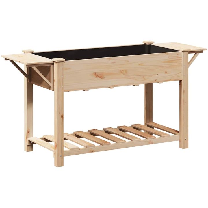 Trädgårdsplanter med hyllor 155x59x76 cm Massivt trä furu vidaXL 155 x 59 x 76.5 cm – bild 7