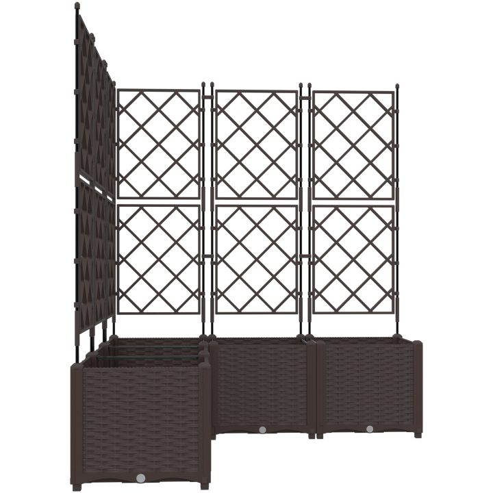 Trädgårdsplanter med spaljé 5 st Brun vidaXL 120 x 120 x 143 cm – bild 5