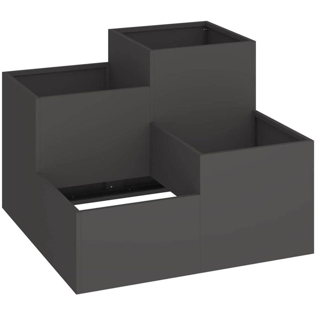 Trädgårdsplanter Svart Stål vidaXL 100 x 100 x 60 cm – bild 2
