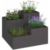 Trädgårdsplanter Svart Stål vidaXL 100 x 100 x 60 cm – miniatyr 3