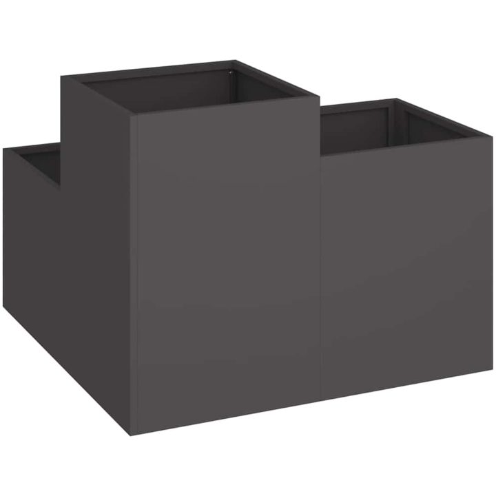 Trädgårdsplanter Svart Stål vidaXL 100 x 100 x 60 cm – bild 5