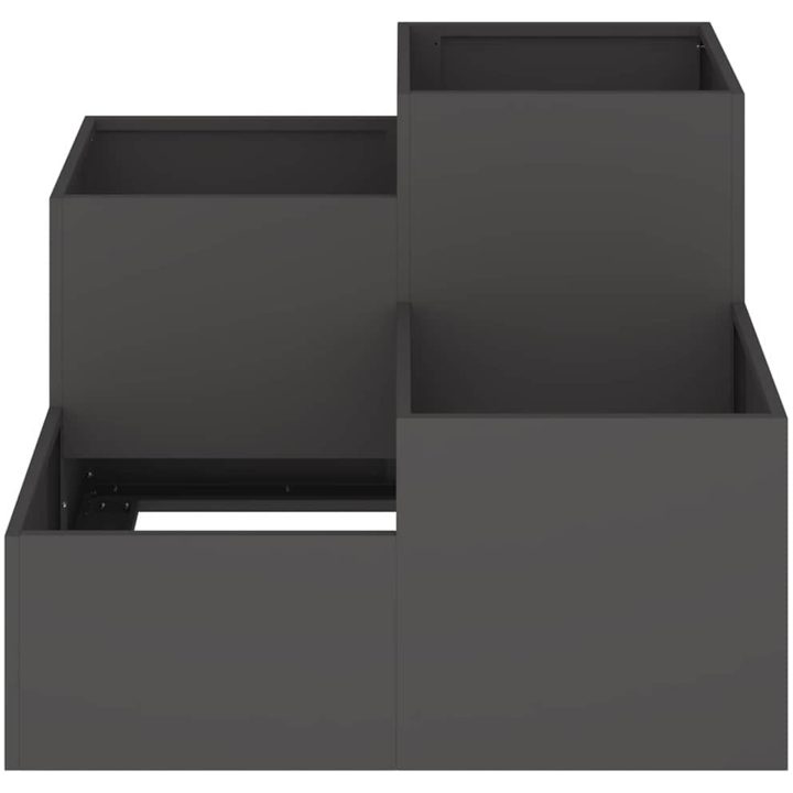 Trädgårdsplanter Svart Stål vidaXL 100 x 100 x 60 cm – bild 6