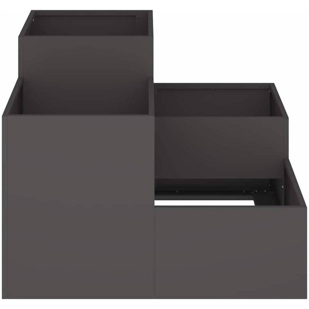 Trädgårdsplanter Svart Stål vidaXL 100 x 100 x 60 cm – bild 7
