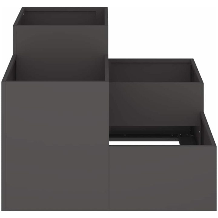 Trädgårdsplanter Svart Stål vidaXL 100 x 100 x 60 cm – bild 7
