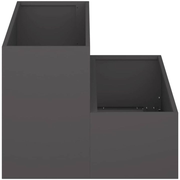 Trädgårdsplanterare 2-Lager Svart Stål vidaXL 100 x 60 x 45 cm – bild 7