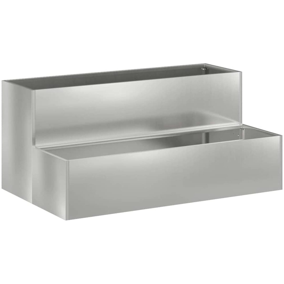Trädgårdsplanterare 2-Nivå i galvaniserat stål vidaXL 100 x 60 x 45 cm – bild 2