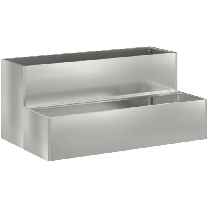 Trädgårdsplanterare 2-Nivå i galvaniserat stål vidaXL 100 x 60 x 45 cm – bild 2
