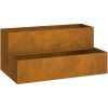 Trädgårdsplanterare 2-Tier 100x60x45 cm Väderbeständigt Stål vidaXL Medium – miniatyr 2