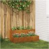 Trädgårdsplanterare 2-Tier 100x60x45 cm Väderbeständigt Stål vidaXL Medium – miniatyr 1