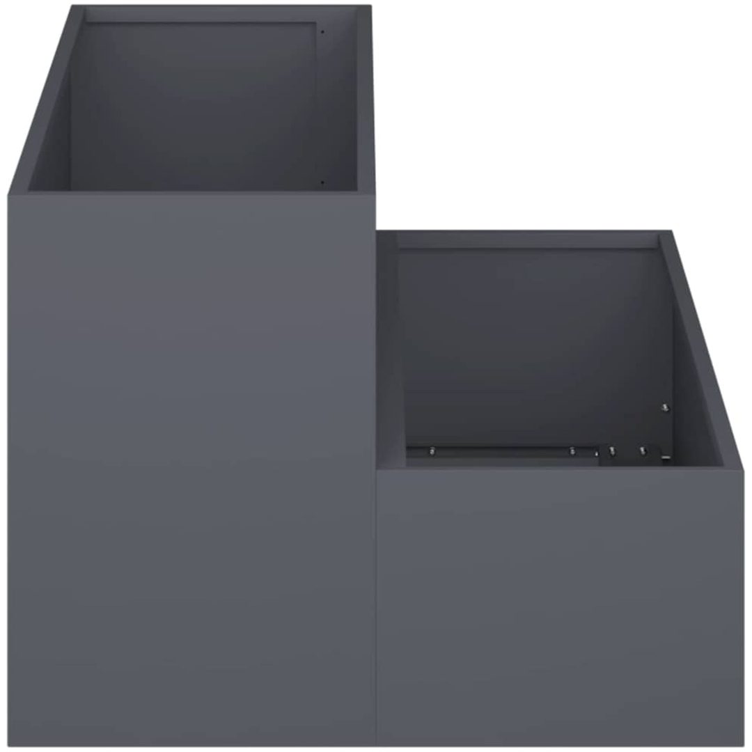 Trädgårdsplanterare 2-Tier Antracit Stål vidaXL 100 x 60 x 45 cm – bild 7