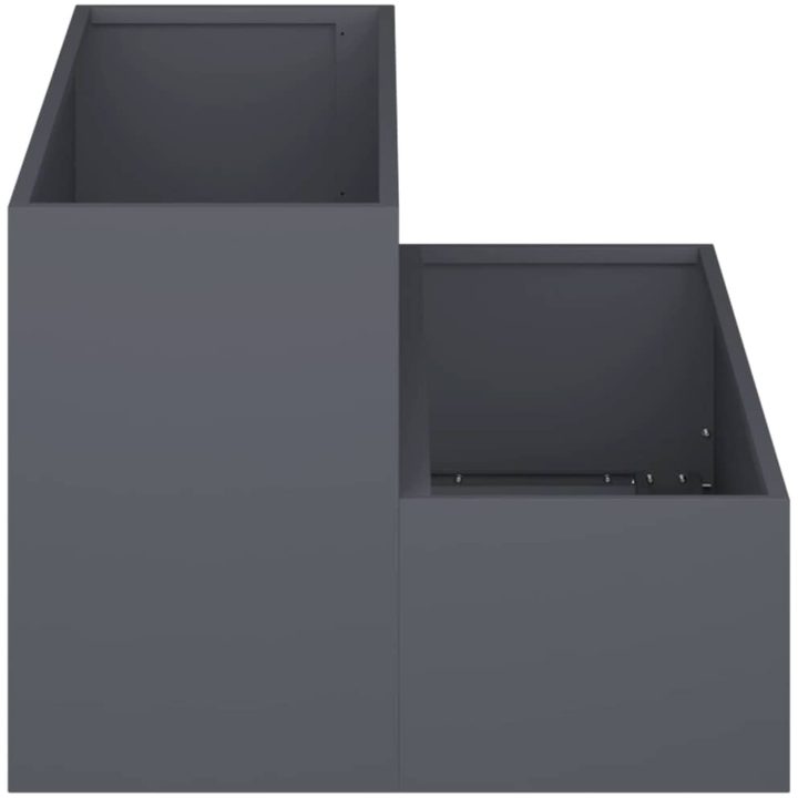 Trädgårdsplanterare 2-Tier Antracit Stål vidaXL 100 x 60 x 45 cm – bild 7