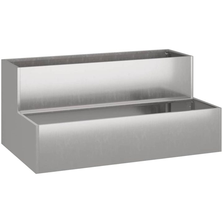 Trädgårdsplanterare 2-Tier Rostfritt Stål vidaXL 100 x 60 x 45 cm – bild 2