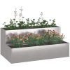 Trädgårdsplanterare 2-Tier Rostfritt Stål vidaXL 100 x 60 x 45 cm – miniatyr 3