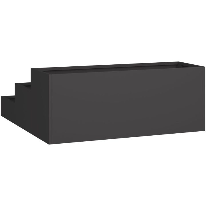 Trädgårdsplanterare 3-Nivå Svart Stål vidaXL 90 x 90 x 35 cm – bild 5