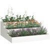 Trädgårdsplanterare 3-nivå Vit Stål vidaXL 90 x 90 x 35 cm – miniatyr 3