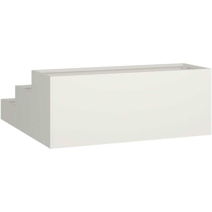 Trädgårdsplanterare 3-nivå Vit Stål vidaXL 90 x 90 x 35 cm – bild 5
