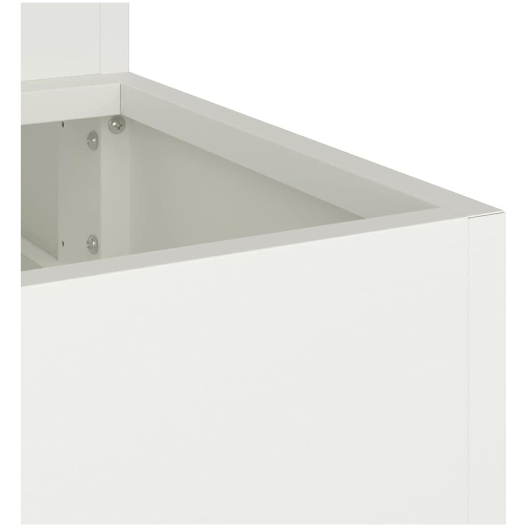 Trädgårdsplanterare 3-nivå Vit Stål vidaXL 90 x 90 x 35 cm – bild 9
