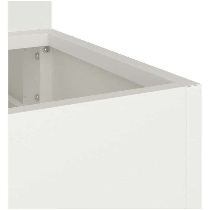 Trädgårdsplanterare 3-nivå Vit Stål vidaXL 90 x 90 x 35 cm – bild 9