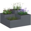 Trädgårdsplanterare Antracit Stål vidaXL 80 x 80 x 48 cm – miniatyr 3