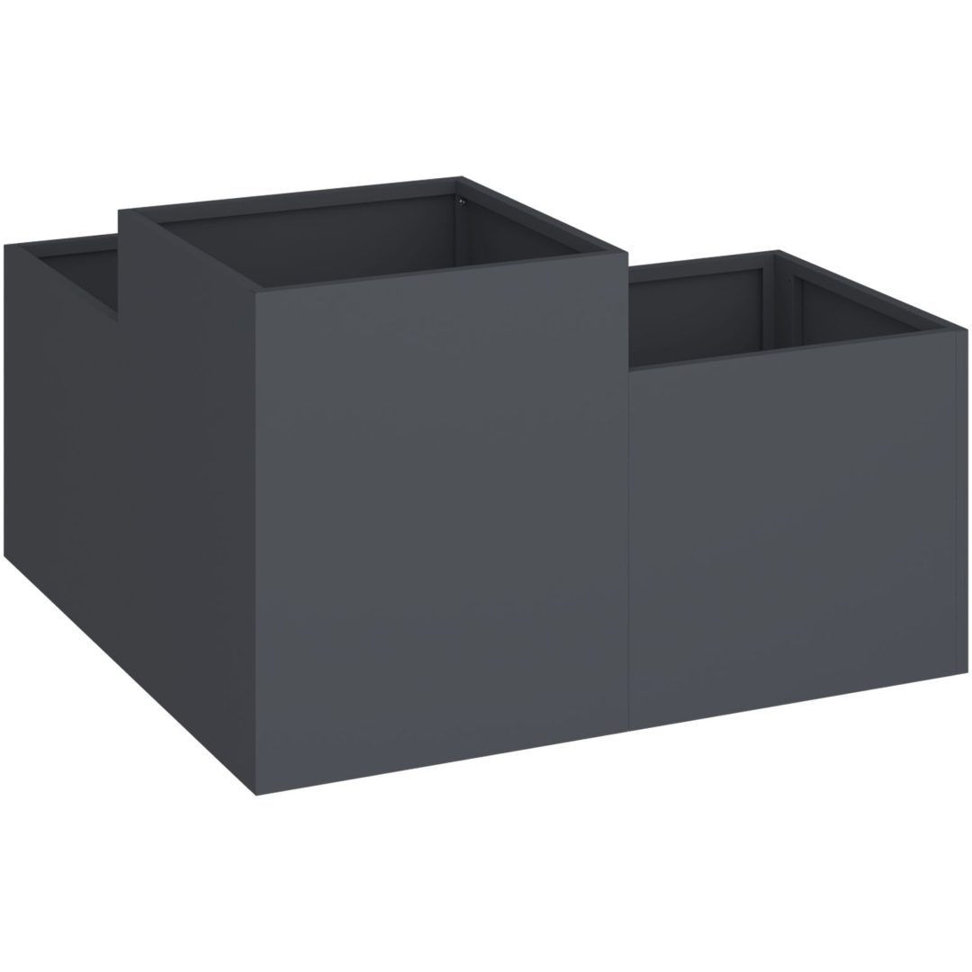 Trädgårdsplanterare Antracit Stål vidaXL 80 x 80 x 48 cm – bild 5