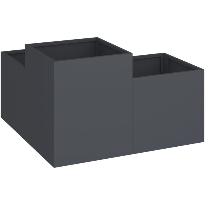 Trädgårdsplanterare Antracit Stål vidaXL 80 x 80 x 48 cm – bild 5