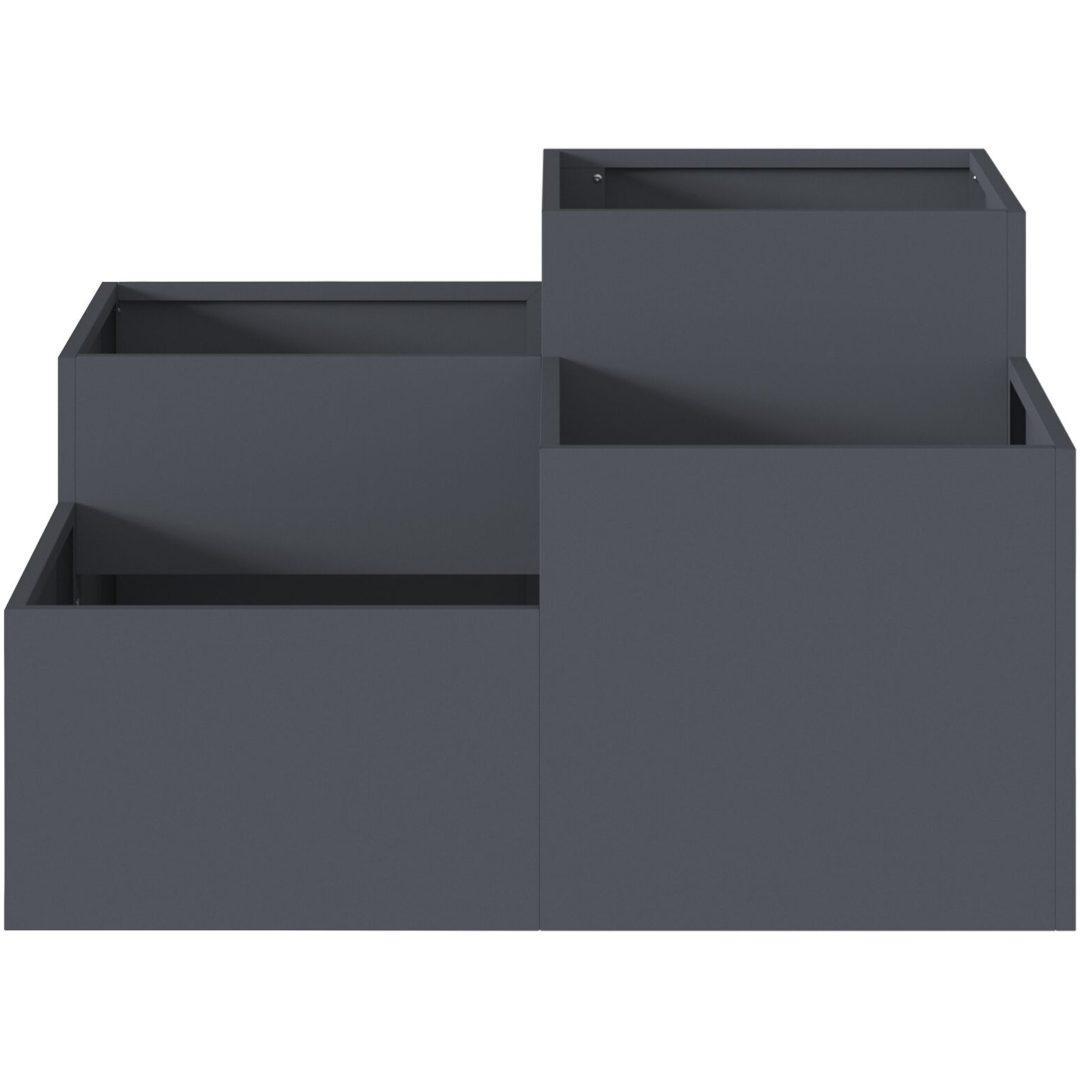 Trädgårdsplanterare Antracit Stål vidaXL 80 x 80 x 48 cm – bild 6