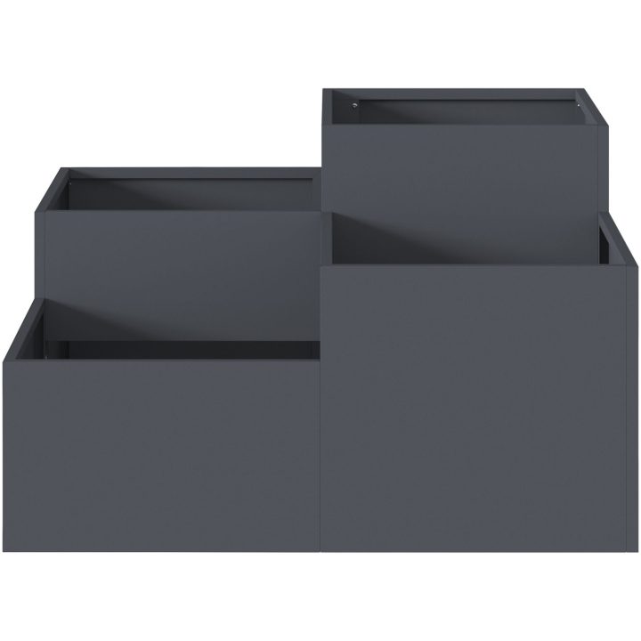 Trädgårdsplanterare Antracit Stål vidaXL 80 x 80 x 48 cm – bild 6