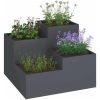 Trädgårdsplanterare Antracit Stål vidaXL 80 x 80 x 60 cm – miniatyr 3