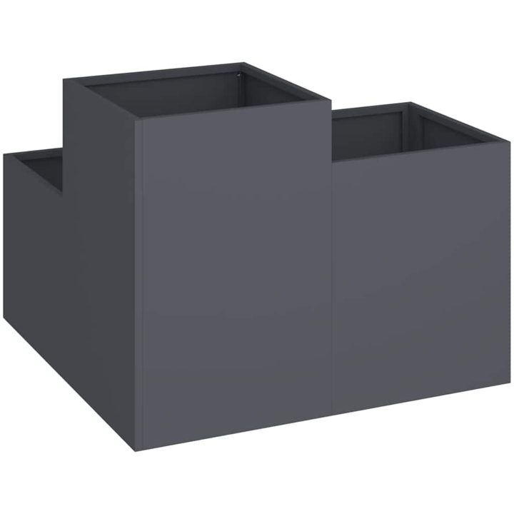 Trädgårdsplanterare Antracit Stål vidaXL 80 x 80 x 60 cm – bild 5