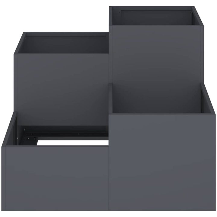 Trädgårdsplanterare Antracit Stål vidaXL 80 x 80 x 60 cm – bild 6