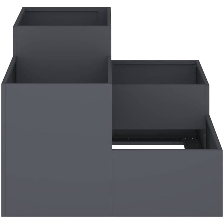 Trädgårdsplanterare Antracit Stål vidaXL 80 x 80 x 60 cm – bild 7