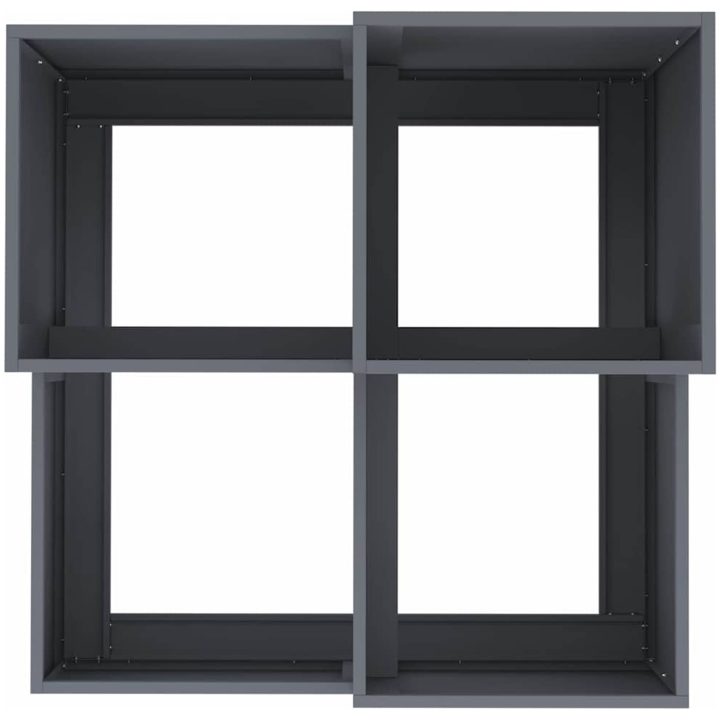 Trädgårdsplanterare Antracit Stål vidaXL 80 x 80 x 60 cm – bild 8