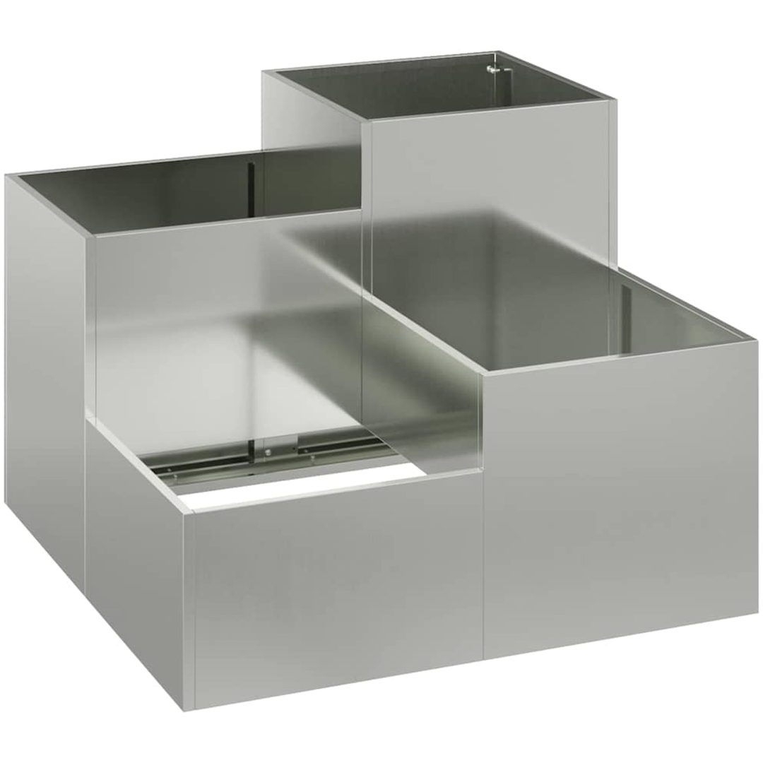 Trädgårdsplanterare Galvaniserat Stål vidaXL 80 x 80 x 60 cm – bild 2
