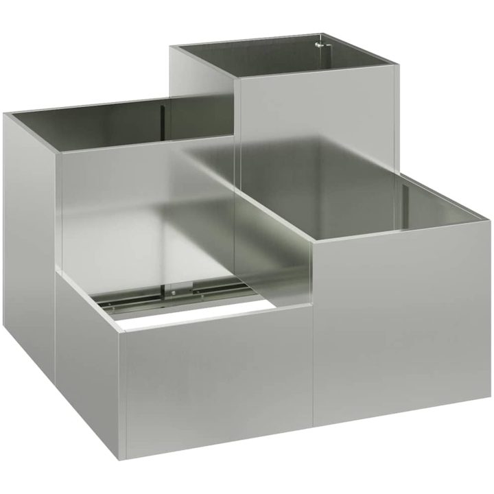 Trädgårdsplanterare Galvaniserat Stål vidaXL 80 x 80 x 60 cm – bild 2